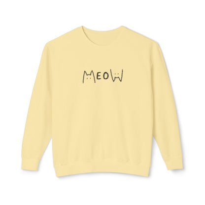 Meow_Unisex Lightweight Crewneck Sweatshirt
