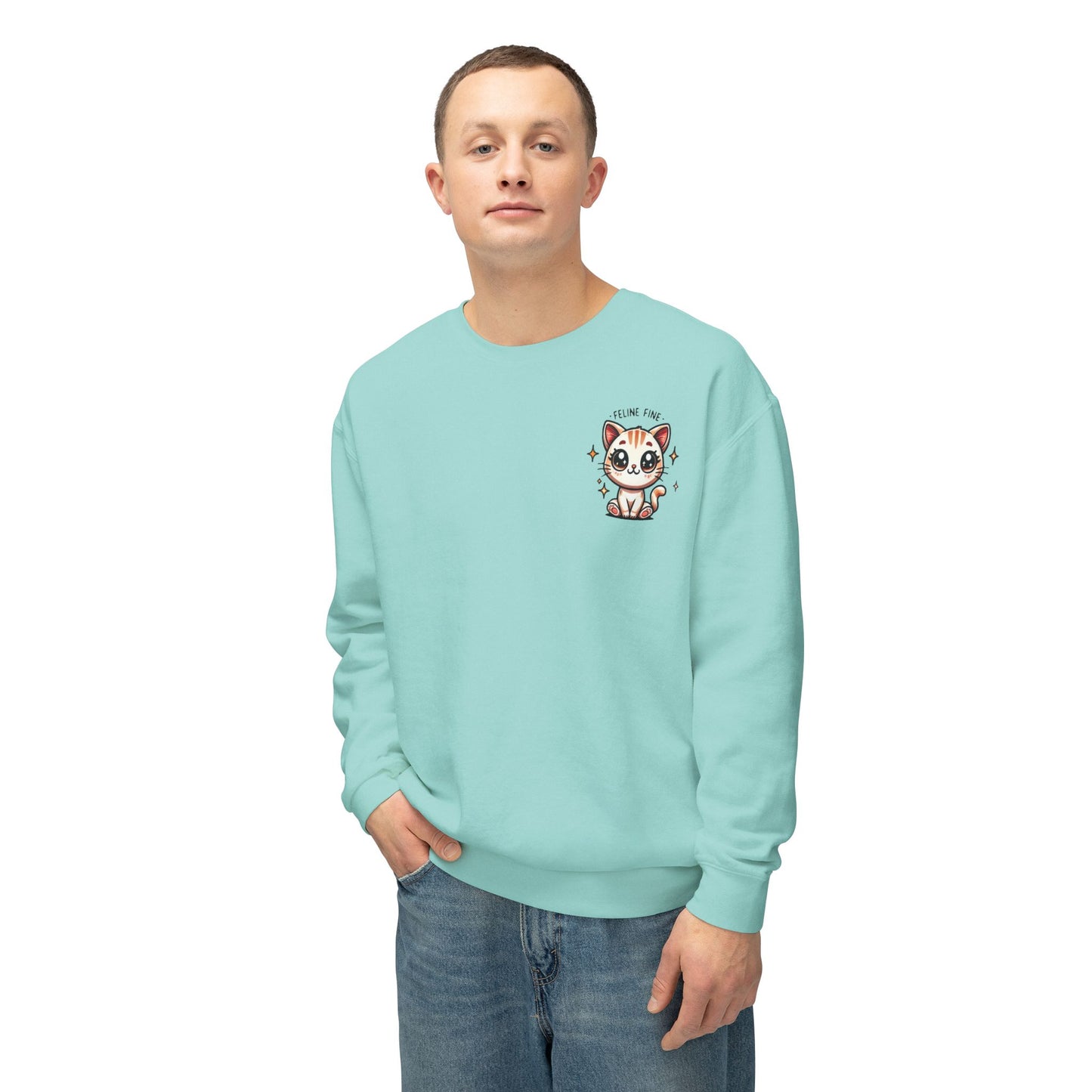 Feline Fine | Unisex Lightweight Crewneck Sweatshirt
