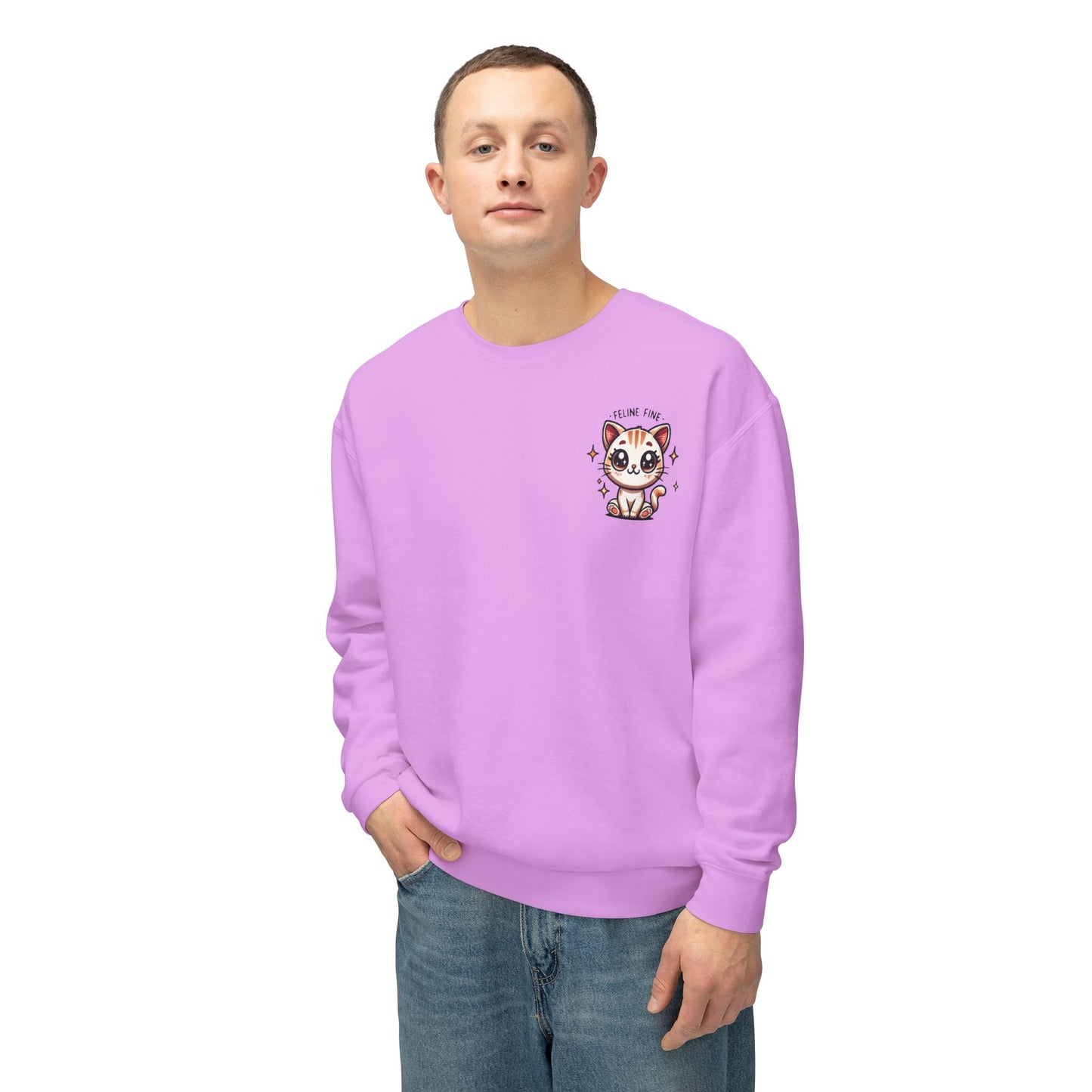 Feline Fine | Unisex Lightweight Crewneck Sweatshirt