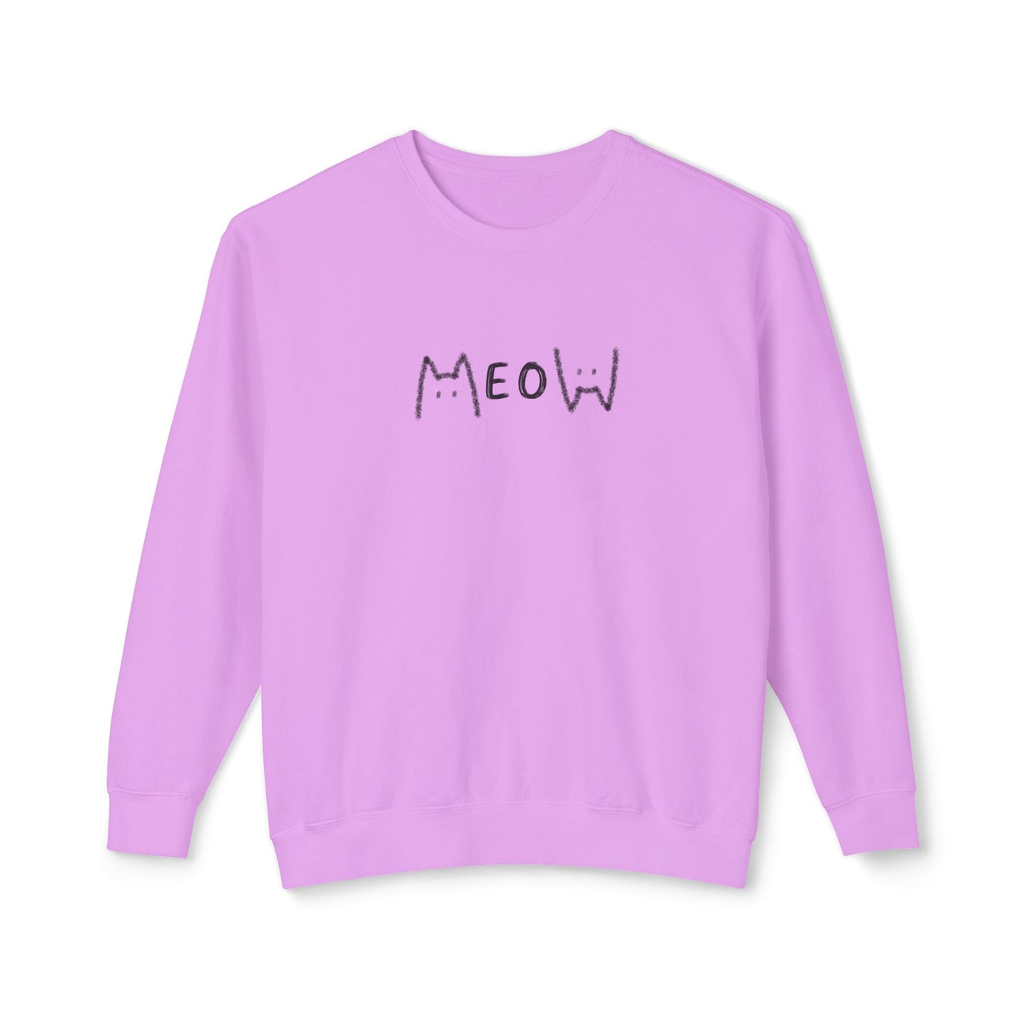 Meow_Unisex Lightweight Crewneck Sweatshirt