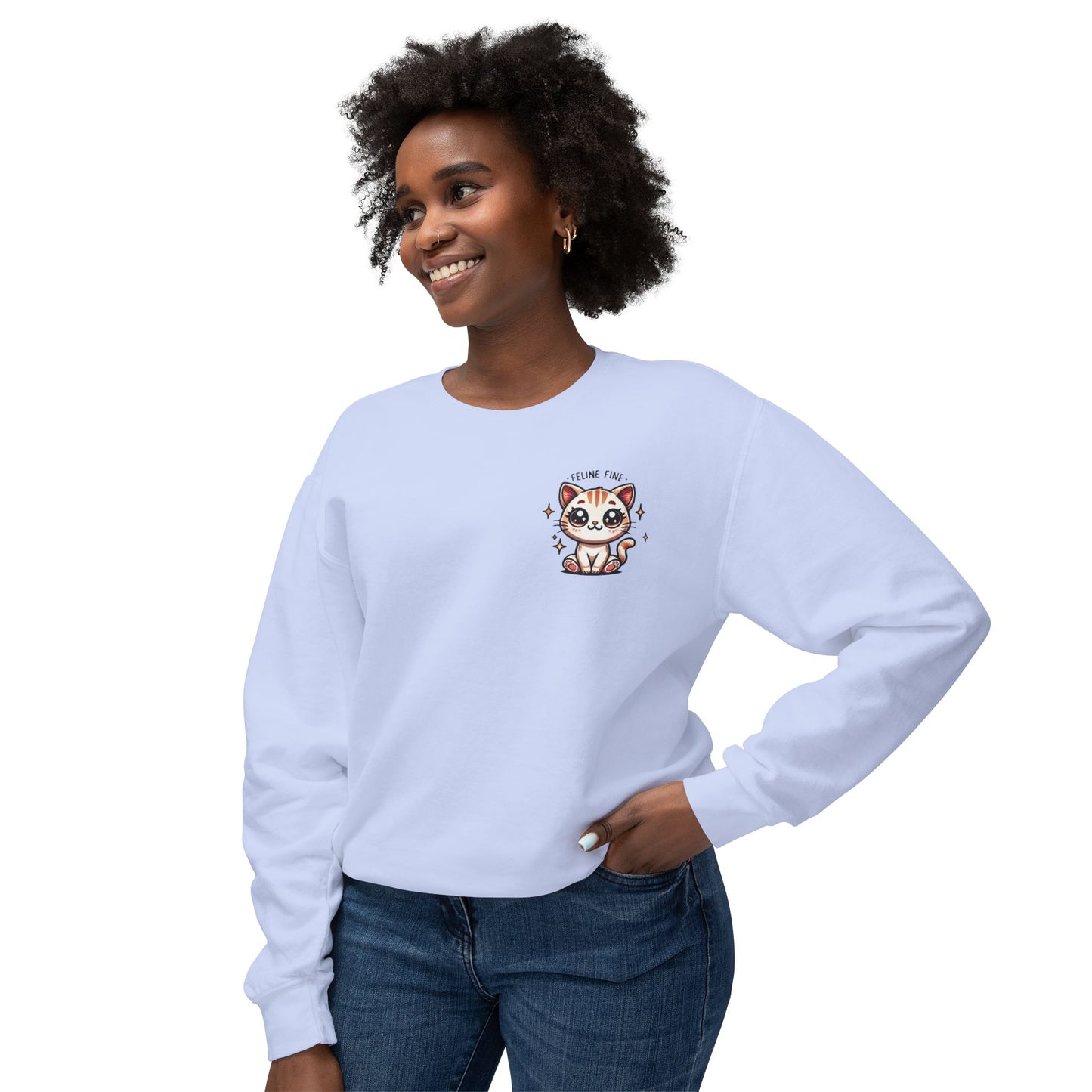 Feline Fine | Unisex Lightweight Crewneck Sweatshirt