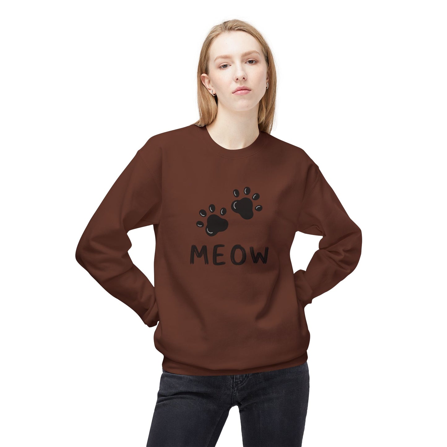 MEOW_Unisex Midweight Softstyle Fleece Crewneck Sweatshirt