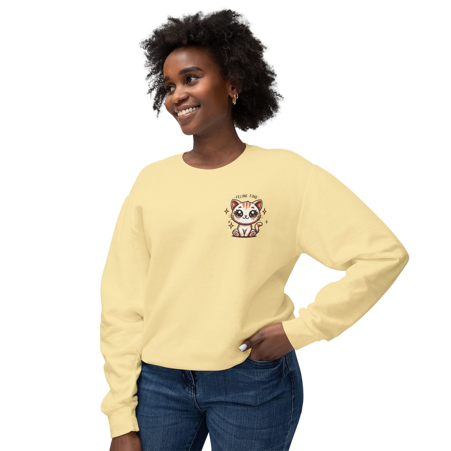 Feline Fine | Unisex Lightweight Crewneck Sweatshirt