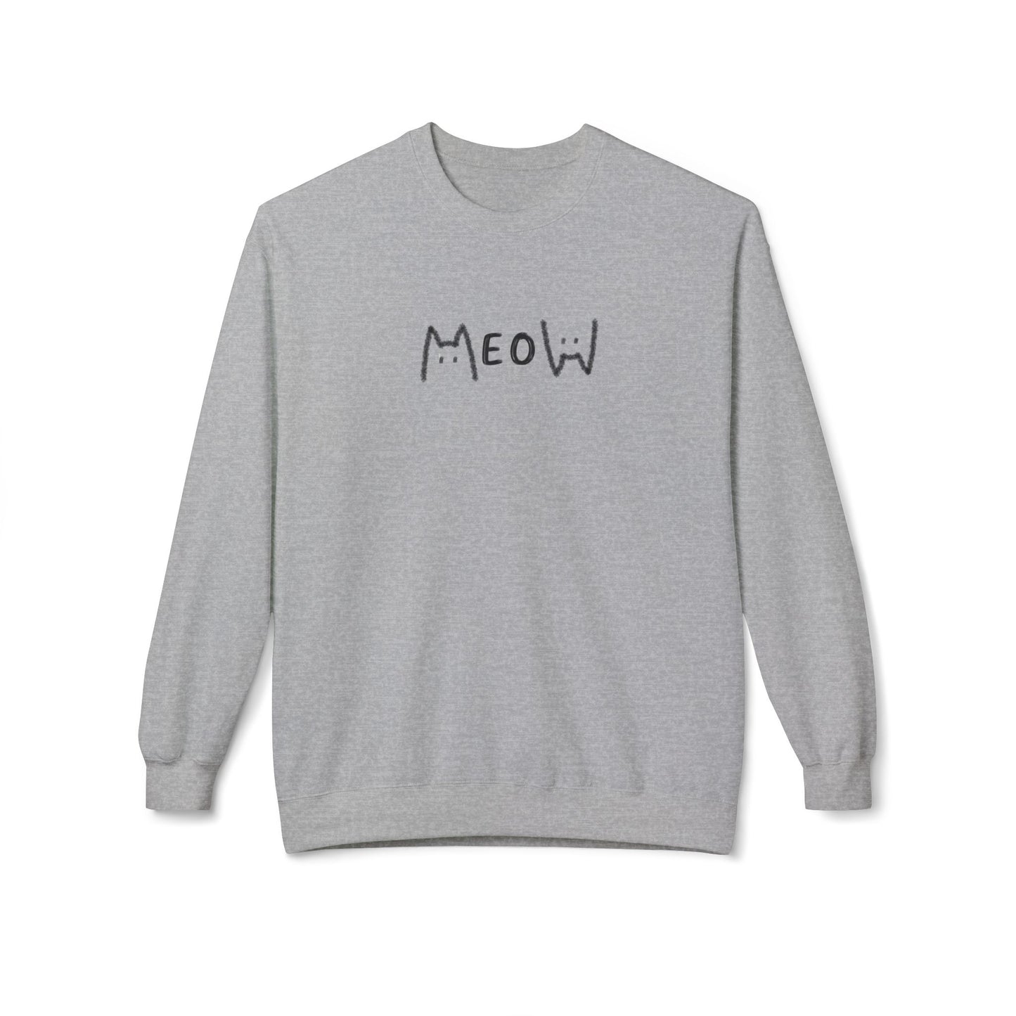 Meow_Unisex Midweight Softstyle Fleece Crewneck Sweatshirt