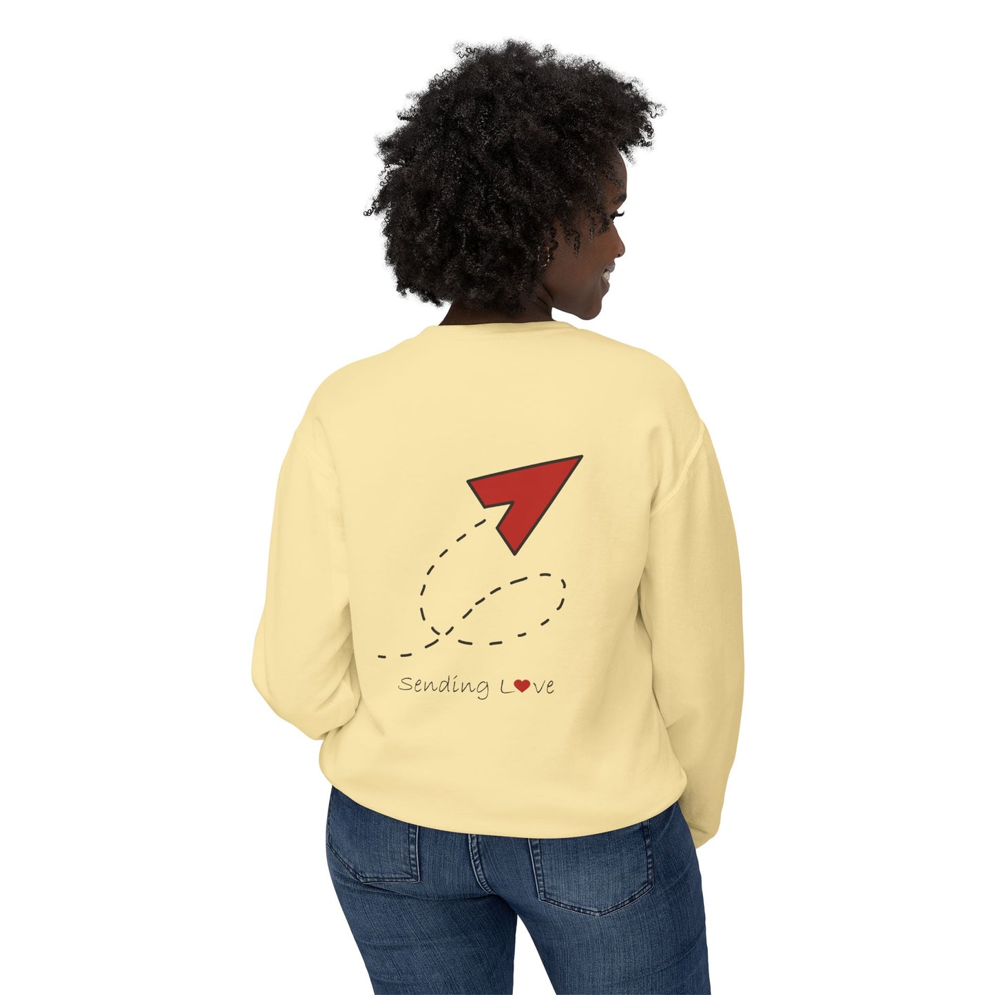 Sending Love | Unisex Lightweight Crewneck Sweatshirt