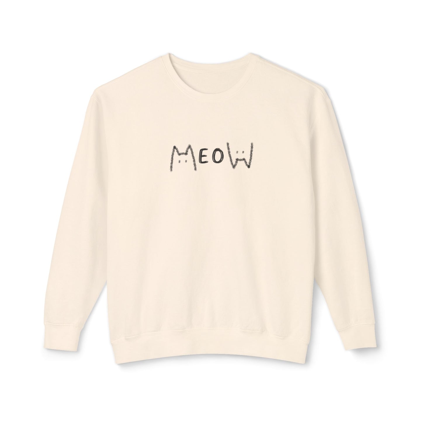 Meow_Unisex Lightweight Crewneck Sweatshirt