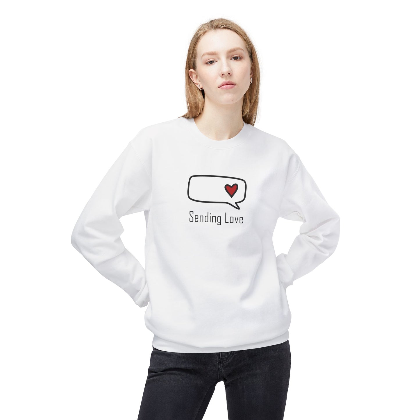 Sending Love_Unisex Midweight Softstyle Fleece Crewneck Sweatshirt