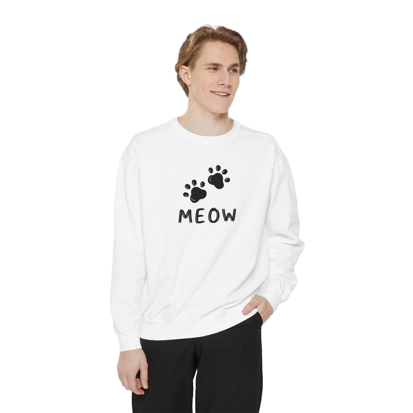 MEOW_Unisex Garment-Dyed Sweatshirt