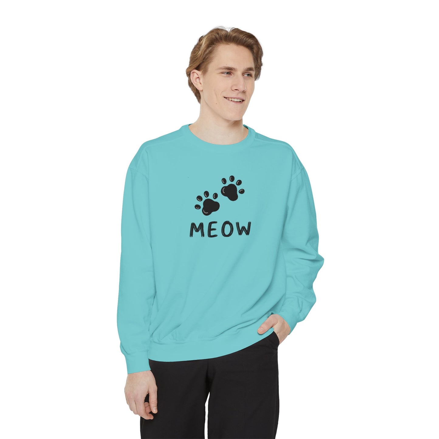 MEOW_Unisex Garment-Dyed Sweatshirt