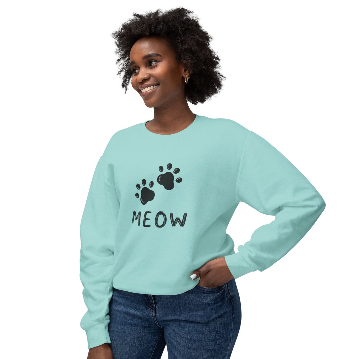 MEOW_Unisex Lightweight Crewneck Sweatshirt